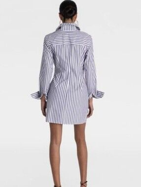 💥KBB by Kahlana Ruched Striped Shirt Dress Blue White Size L Sold Out